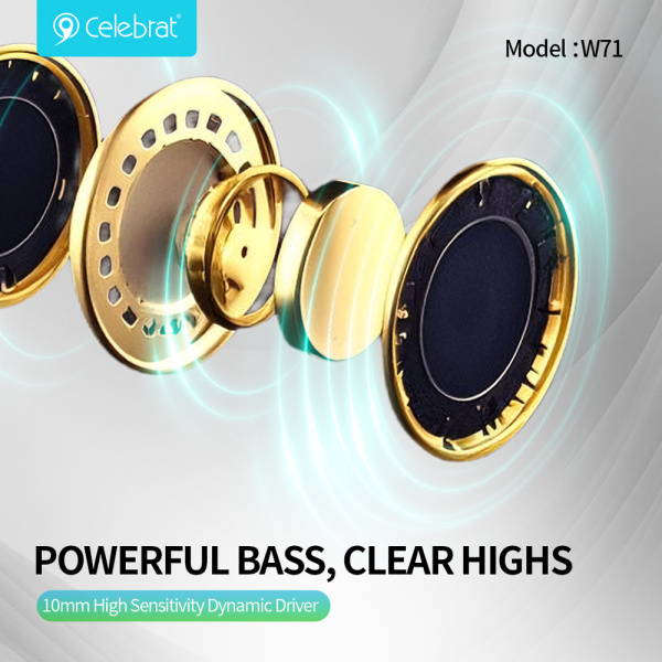 Alternative view of CELEBRAT earphones με θήκη φόρτισης W71, True Wireless, 10mm, 30/200mAh, λευκά