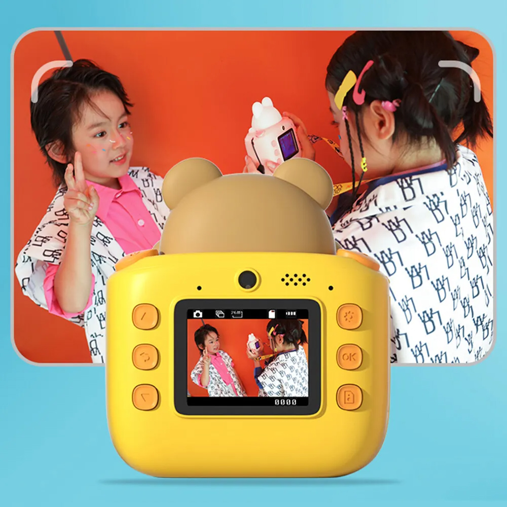 WOWKIDS παιδική φωτογραφική μηχανή K64 με εκτυπωτή, 26MP, 2", κίτρινη - Image 3