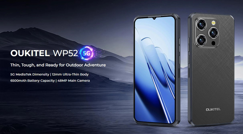 OUKITEL smartphone WP52, 6.6", 4/256GB, 5G, 6500mAh, IP68/IP69K, μαύρο - Image 2