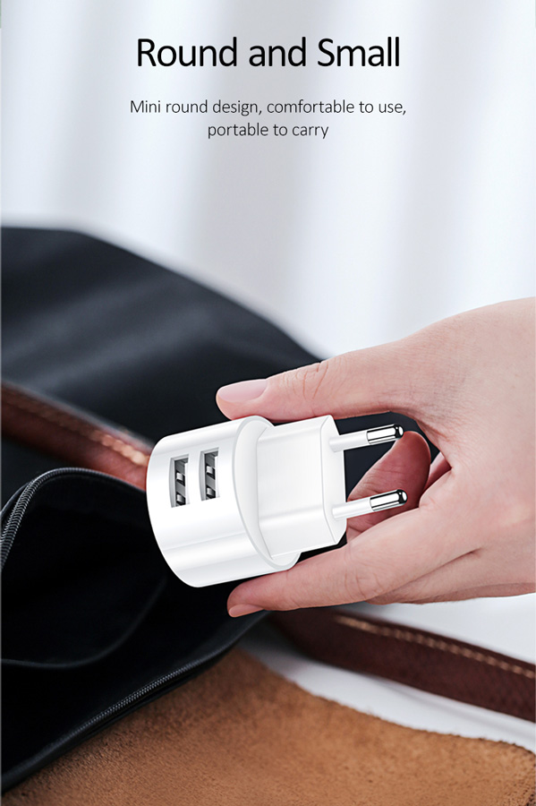 USAMS φορτιστής τοίχου T20 & καλώδιο Lightning, 2x USB, 2.1A, λευκός - Image 4