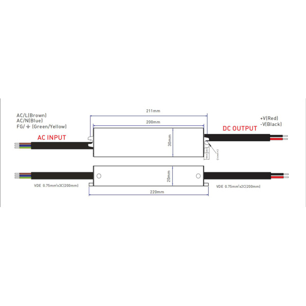 Alternative view of YSD τροφοδοτικό DC 30WHA-12, 12VDC, 30W, 2.5A, IP67
