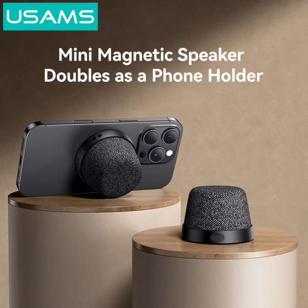 Alternative view of USAMS μίνι φορητό ηχείο YX016, μαγνητικό, 3W, Bluetooth, 700mAh, μαύρο