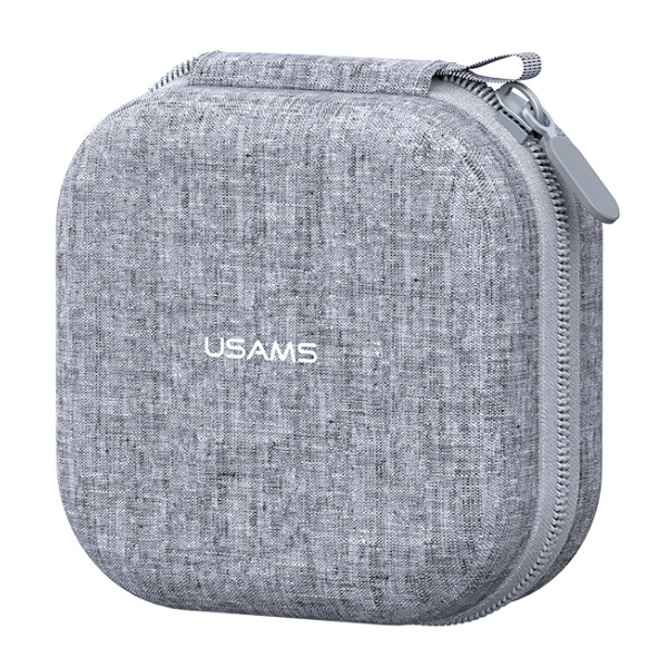 USAMS θήκη οργάνωσης ακουστικών Bluetooth ZB351, 9.5x9.5x5cm, γκρι