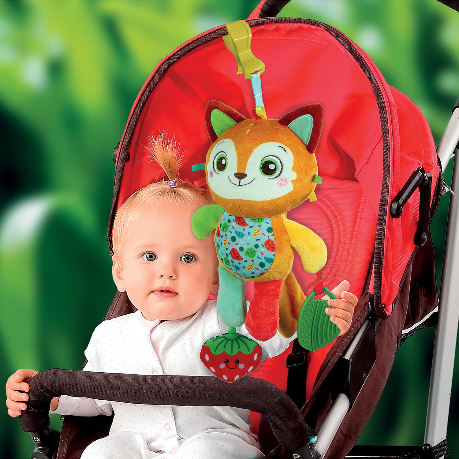 Baby Clementoni Βρεφικό Λούτρινο Αλεπού Βόλτας με Κλιπ για 0+ Μηνών - Image 5
