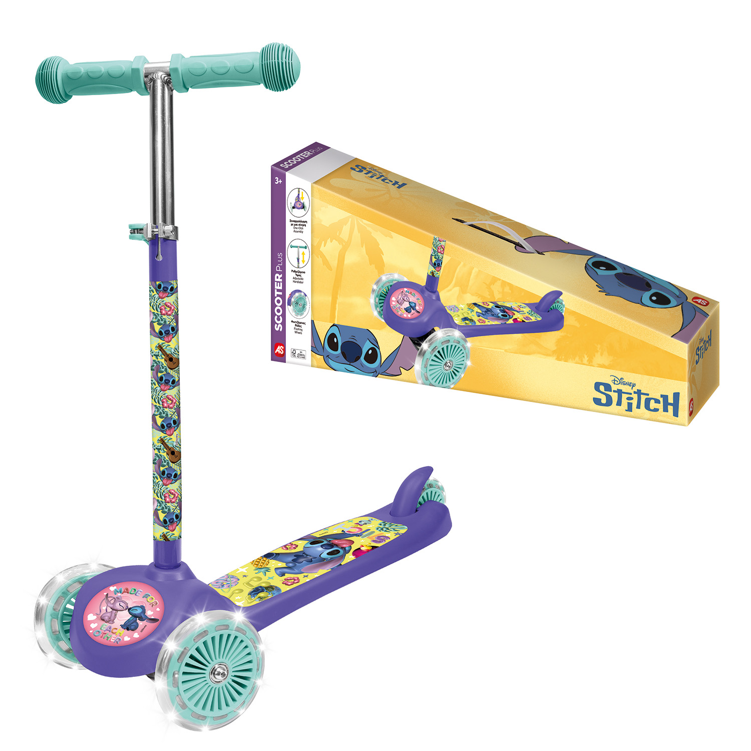 AS Scooter Plus Stitch με Φωτιζόμενες Ρόδες Για 3+ Ετών - Image 4