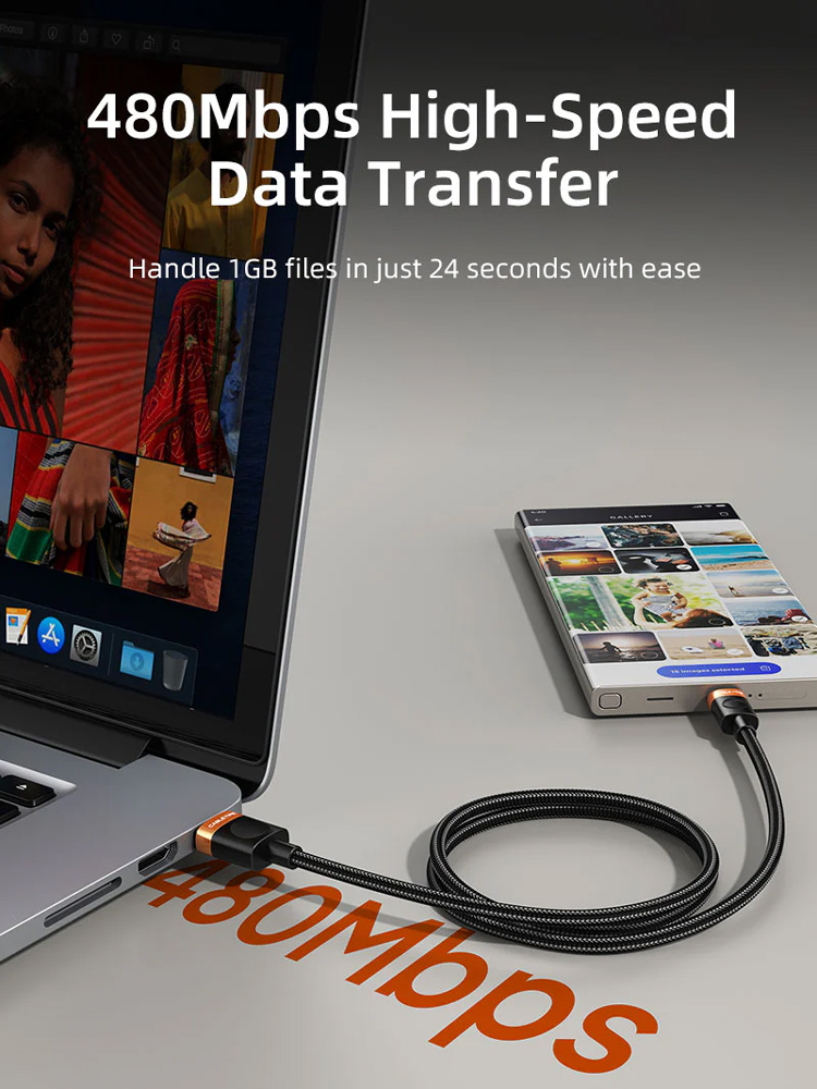 CABLETIME καλώδιο USB-C σε USB CT-AMCM2A, 2A, 480Mbps, 1m, μαύρο - Image 3