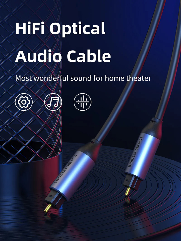 CABLETIME καλώδιο ήχου Toslink CT-AV380-P04GN, gold plated, 5mm, 1m, μαύρο - Image 3