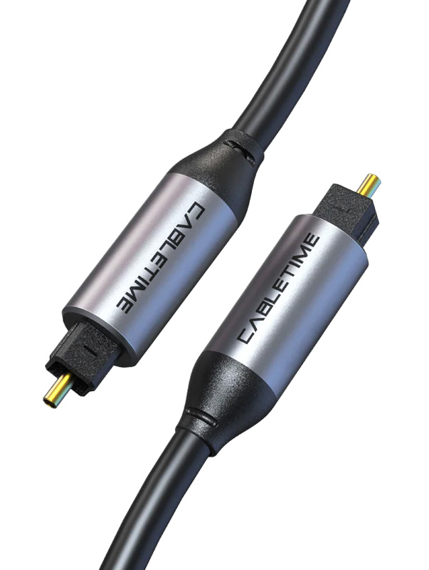 CABLETIME καλώδιο ήχου Toslink CT-AV380-P04GN, gold plated, 5mm, 5m, μαύρο