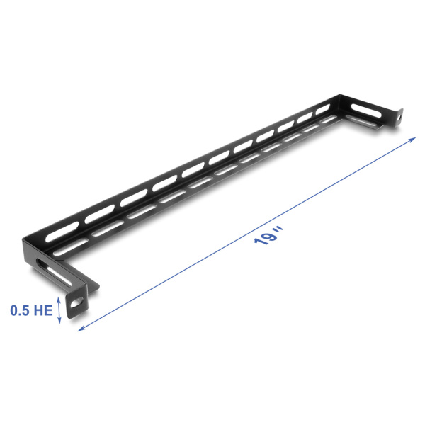 Alternative view of DELOCK cable management panel 67462 για rack 19", 0.5U, βάθος 80mm, μεταλλικό, μαύρο