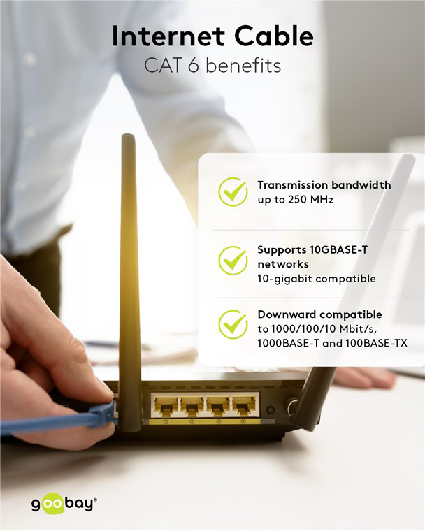 GOOBAY καλώδιο δικτύου 68267, CAT 6 S/FTP, copper, 250MHz, 1m, μπλε - Image 5