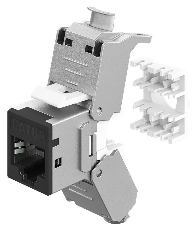 GOOBAY Keystone module RJ45 77943, CAT 6A STP, slim, toolfree, ασημί/μαύρο - Image 3