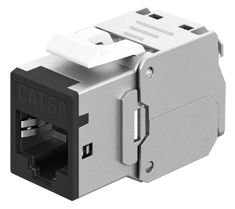 GOOBAY Keystone module RJ45 77943, CAT 6A STP, slim, toolfree, ασημί/μαύρο