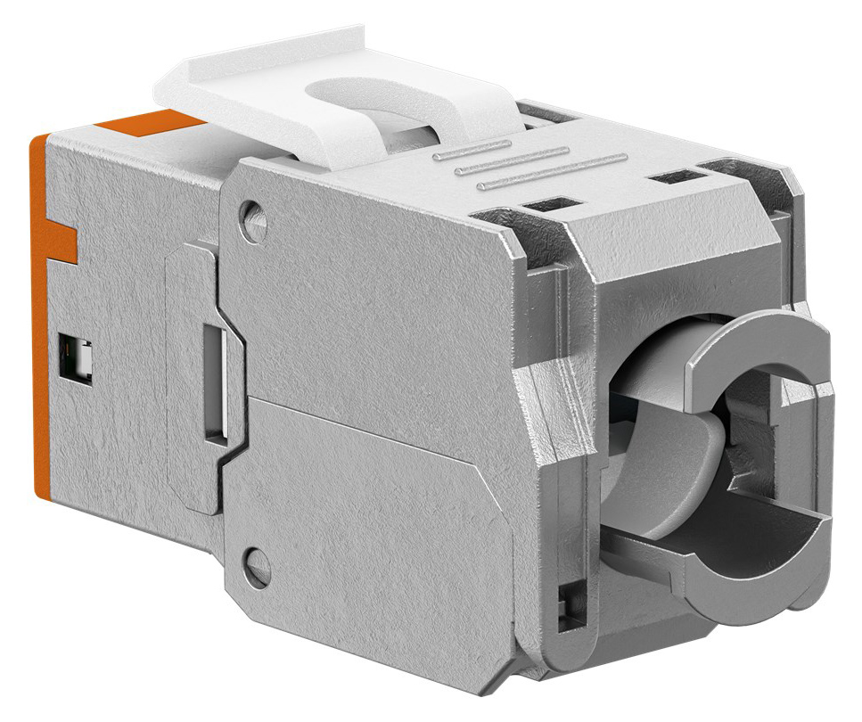 GOOBAY Keystone module RJ45 77947, CAT 6A STP, slim, toolfree, ασημί/πορτοκαλί - Image 4