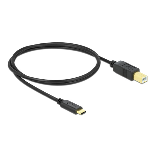 Alternative view of DELOCK καλώδιο USB-C σε USB Type B 83601, 1m, μαύρο