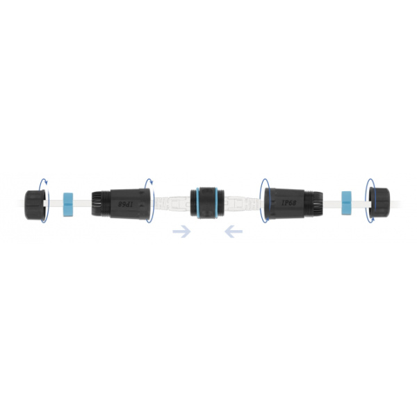 Alternative view of DELOCK αδιάβροχος αμφίδρομος σύνδεσμος RJ45 Cat.6A 86693, μπλε