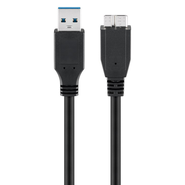 Alternative view of GOOBAY καλώδιο USB 3.0 σε USB 3.0 micro Τype B 95169, 15W, 5Gbps, 1m, μαύρο