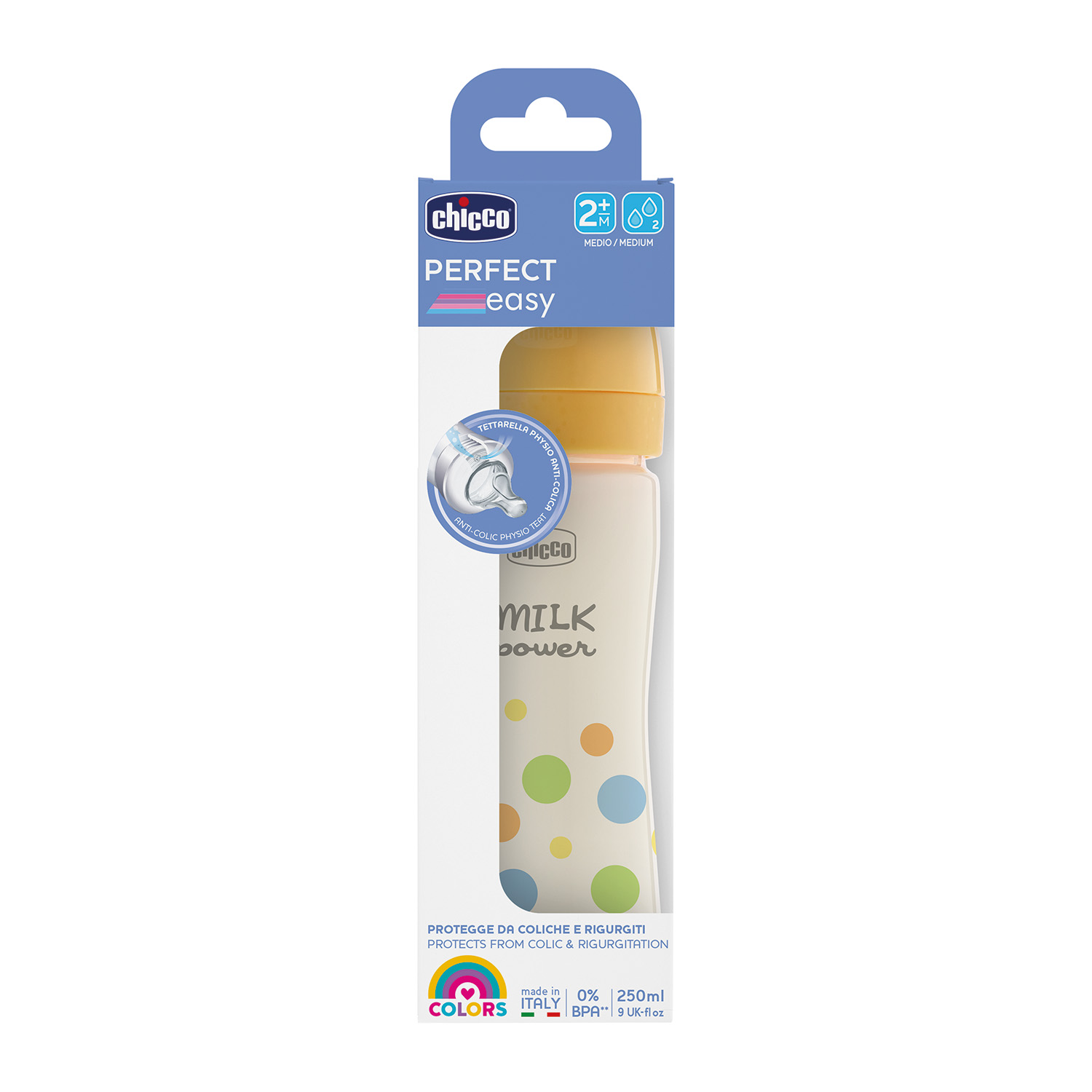 Chicco Πλαστικό Μπιμπερό Perfect Easy Κατά των Κολικών Σιέλ 250ml Για 2+ Μηνών - Image 2