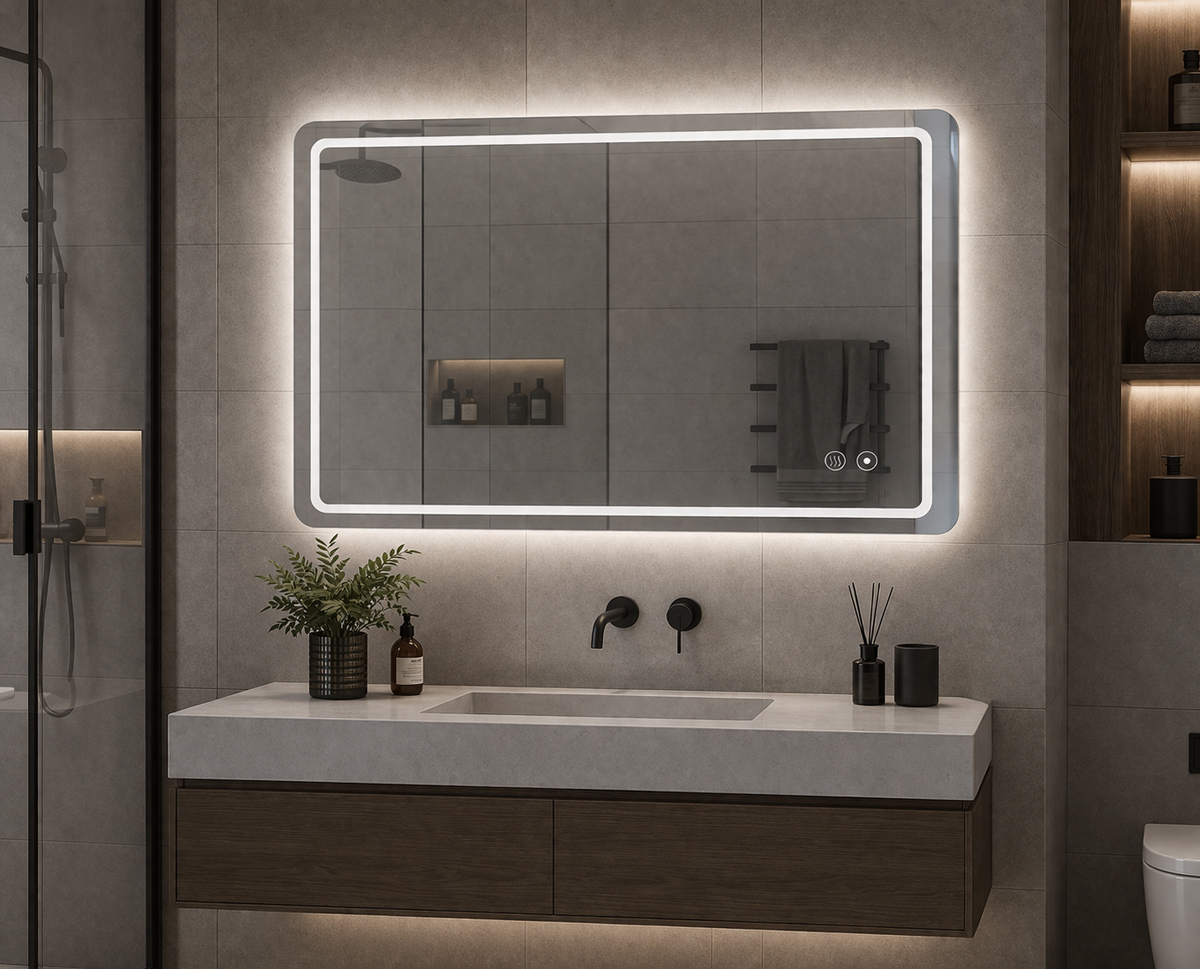 BRUNO καθρέφτης μπάνιου LED BRN-0285, ορθογώνιος, 24W, 60x80cm, IP67 - Image 2