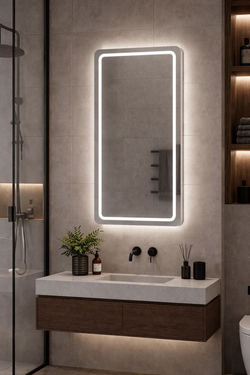 BRUNO καθρέφτης μπάνιου LED BRN-0285, ορθογώνιος, 24W, 60x80cm, IP67 - Image 3