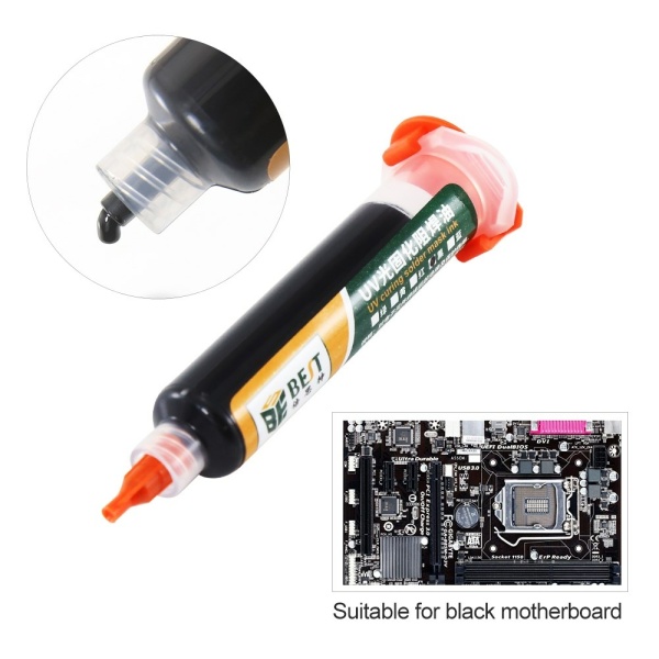Alternative view of BEST PCB Repairing UV Solder mask ink BST-UVH900, 10cc, μαύρο