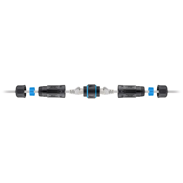 Alternative view of POWERTECH αδιάβροχος σύνδεσμος RJ45 CAB-N427, CAT 6, IP68, μαύρος