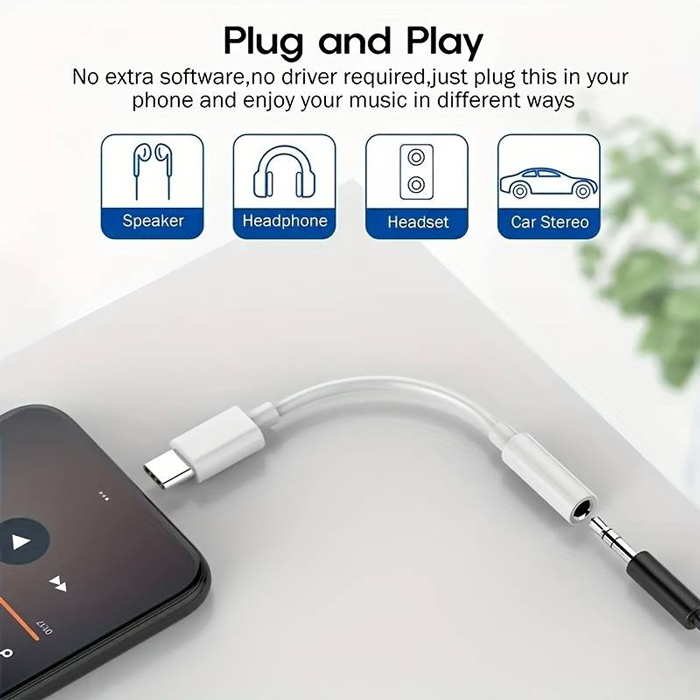 POWERTECH αντάπτορας USB-C σε 3.5mm CAB-UC084, λευκός - Image 2