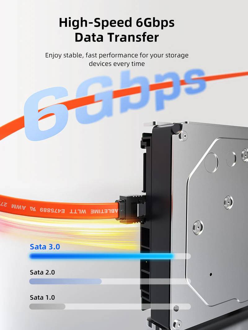 CABLETIME καλώδιο SATA III CT-SATA3R, γωνιακό, 6Gbps, 0.50m, πορτοκαλί - Image 3