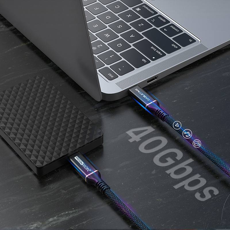 CABLETIME καλώδιο USB-C σε USB-C CT-USB4, 240W, 40Gbps, 8K/60Hz, USB4, 1m, μαύρο - Image 3