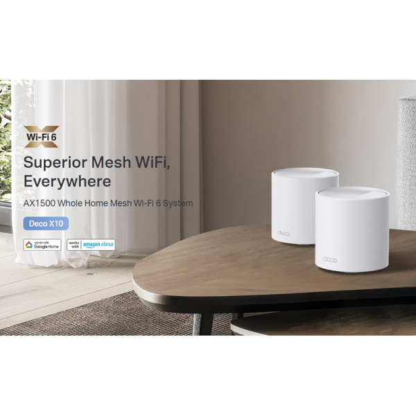 Alternative view of TP-LINK Home Mesh Wi-Fi System Deco X10, 1500Mbps AX1500, Ver. 1.0, 2τμχ