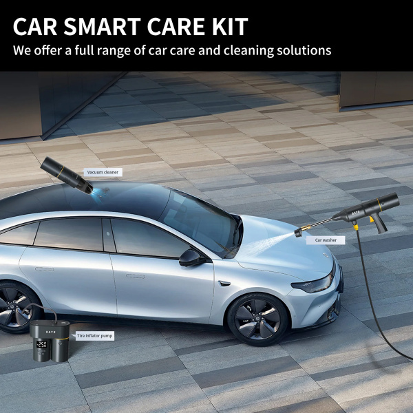 Alternative view of BAYU car kit με εκκινητής μπαταρίας/συμπιεστής αέρος/πιστόλι πλυσίματος/σκουπάκι αυτοκινήτου E-Pro C