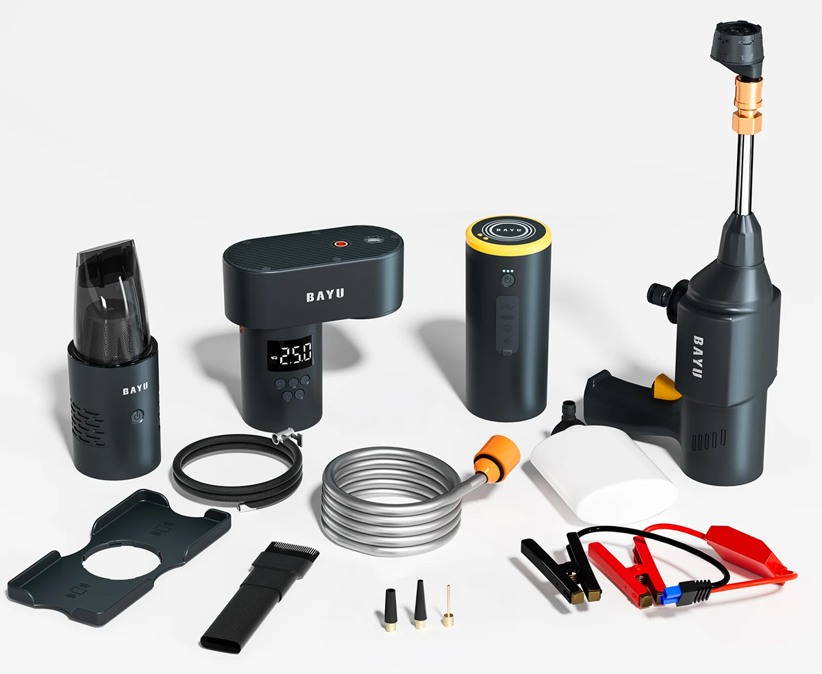 BAYU car kit με εκκινητής μπαταρίας/συμπιεστής αέρος/πιστόλι πλυσίματος/σκουπάκι αυτοκινήτου E-Pro C - Image 8