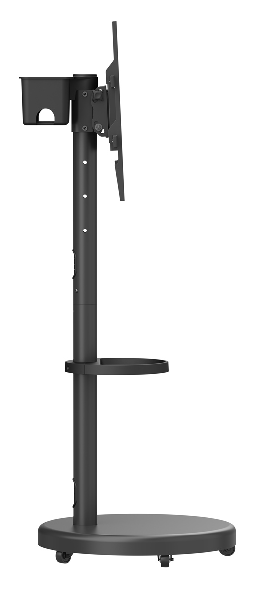 BRATECK βάση τηλεόρασης δαπέδου FS38-46TWE, 37-86", έως 50kg, με ράφι & cable management, ροδάκια, μαύρη - Image 3