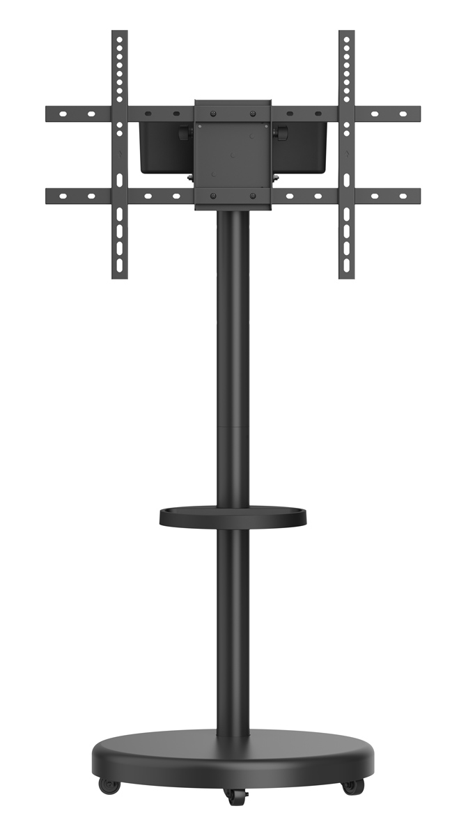 BRATECK βάση τηλεόρασης δαπέδου FS38-46TWE, 37-86", έως 50kg, με ράφι & cable management, ροδάκια, μαύρη - Image 4