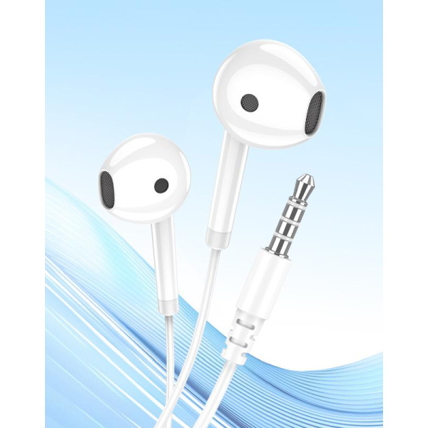 Alternative view of KAKUSIGA earphones με μικρόφωνο KSC-1301, 3.5mm σύνδεση, 14mm, 1.1m, λευκά