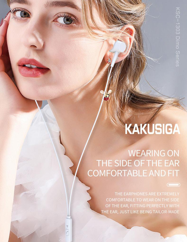 KAKUSIGA earphones με μικρόφωνο KSC-1303, 3.5mm σύνδεση, 10mm, 1.1m, μαύρα - Image 2