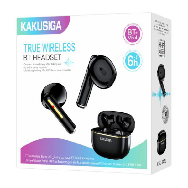 Alternative view of KAKUSIGA earphones με θήκη φόρτισης KSC-1482, True Wireless, 15mm, 35/300mAh, μαύρα