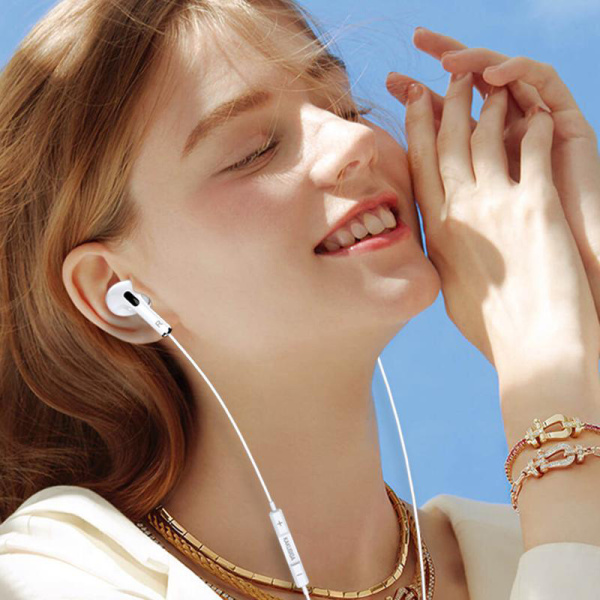 Alternative view of KAKUSIGA earphones με μικρόφωνο KSC-727, USB-C σύνδεση, 14.2mm, 1.2m, λευκά