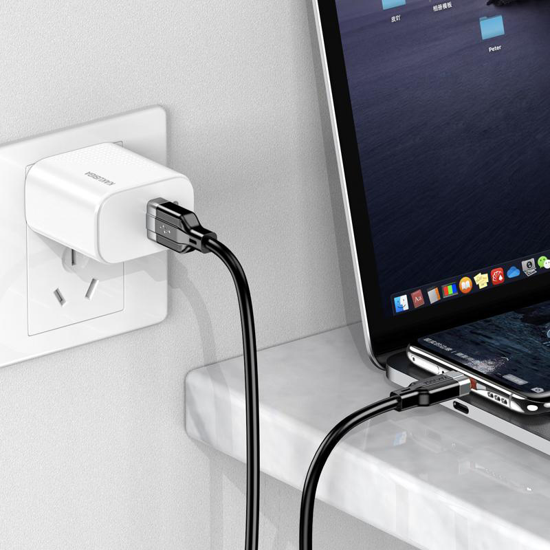 KAKUSIGA καλώδιο USB-C σε USB KSC-995, σιλικόνης, 5A, 480Mbps, 1m, λευκό - Image 3