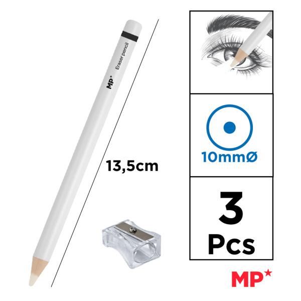 Alternative view of MP ξυλομπογιά PA1102 με ξύστρα, 5mm μύτη, στρογγυλό, λευκό, 2τμχ
