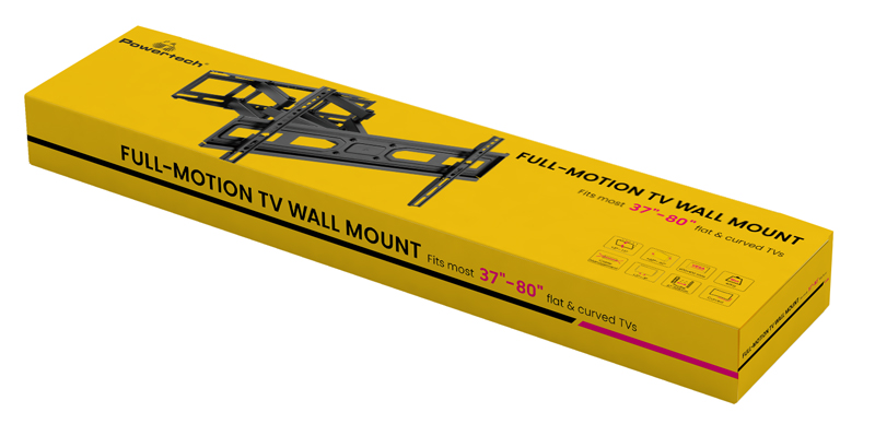 POWERTECH επιτοίχια βάση τηλεόρασης PT-1130, 37-80", έως 40kg, full motion - Image 6
