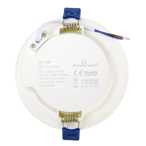 Alternative view of POWERTECH LED φωτιστικό downlight PT-1559, 9W, Φ116x25mm, 4000K, 765lm, λευκό