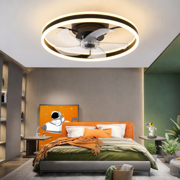 Alternative view of POWERTECH ανεμιστήρας οροφής PT-1560 με LED φως, 45W, Φ50x20cm, μαύρος