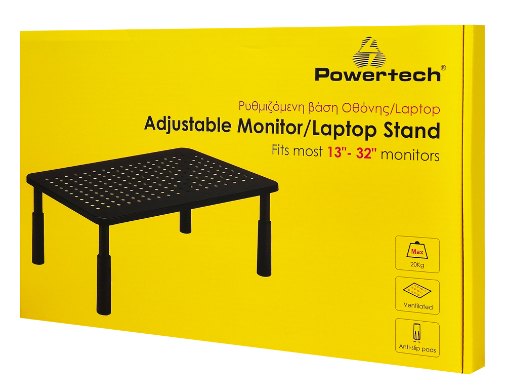 POWERTECH επιτραπέζια βάση οθόνης/laptop PT-1568, 13-32", έως 20kg - Image 7