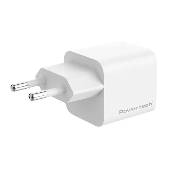 Alternative view of POWERTECH φορτιστής τοίχου PT-1577 με καλώδιο, USB-C, 65W, GaN, AVS, λευκός