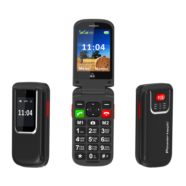 Alternative view of POWERTECH κινητό τηλέφωνο Sentry 4G Flip, 2.8/1.77", dual SIM, πλήκτρο SOS, μαύρο
