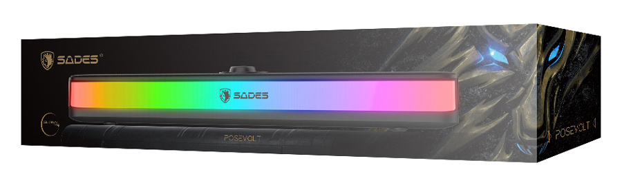 SADES soundbar Posevolt με RGB φωτισμό, 10W, Bluetooth & USB-C/USB, μαύρο - Image 4
