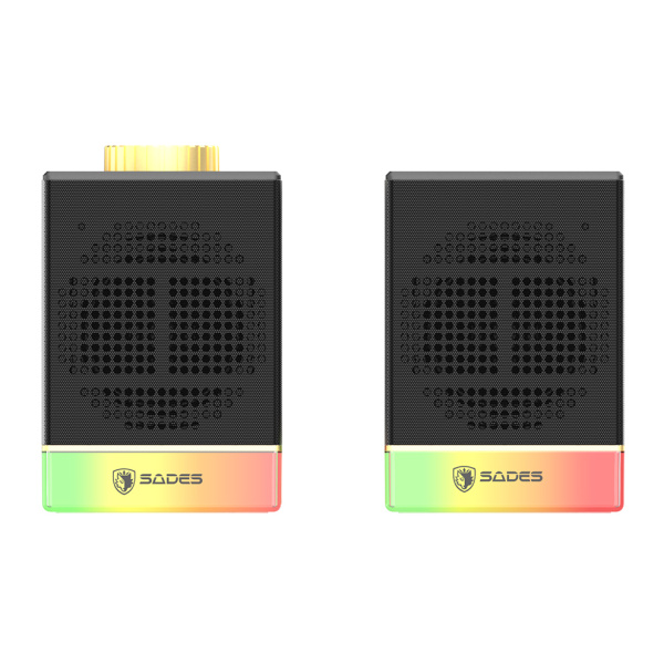 Alternative view of SADES gaming ηχεία Dionsyn με RGB φωτισμό, 2x 5W, Bluetooth & USB-C/USB, μαύρα