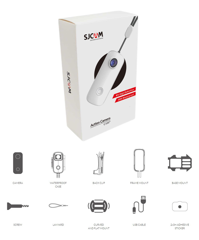 SJCAM mini action camera C100+, 4K, 15MP, Wi-Fi, αδιάβροχη, μαύρη - Image 5