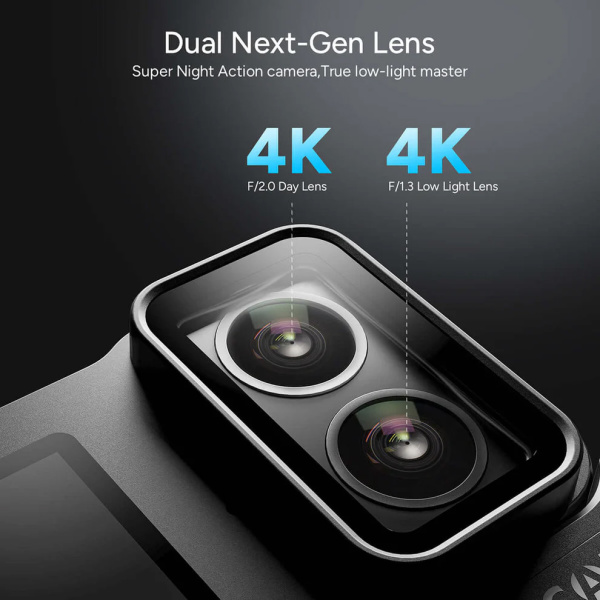 Alternative view of SJCAM action camera SJ20 με 2x φακούς, 2x οθόνες, 20MP/4K, WiFi, αδιάβροχη θήκη, μαύρη