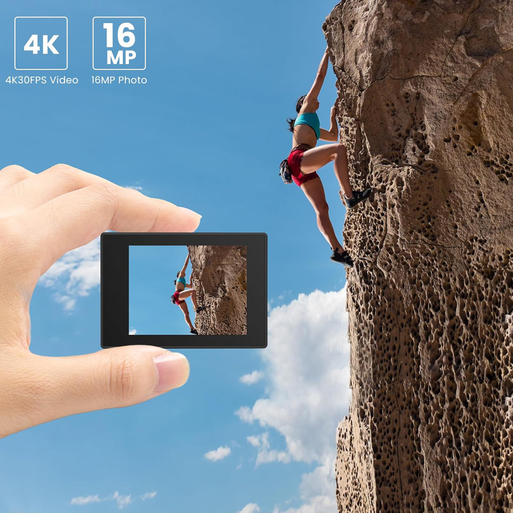 SJCAM action camera SJ4000 Dual Screen, 2x οθόνες, 16MP/4K, WiFi, αδιάβροχη θήκη, μαύρη - Image 3